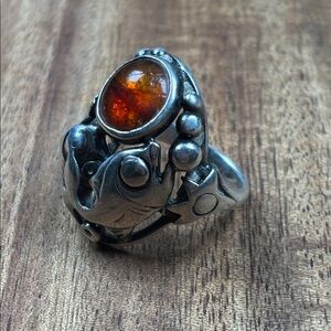 Niels Erik From (Denmark) sterling silver & Baltic Amber ring